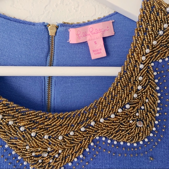 Lilly Pulitzer Kate Sweater Embellished Blue Belle - Picture 3 of 8